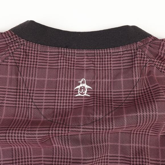 Munsingwear Penguin Grand Slam Mens XL Pullover V-Neck Golf Jacket Purple Check - Picture 4 of 11